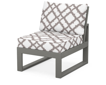 Unbranded Modular Armless Chair in Slate Grey / Trellis Grey Mist