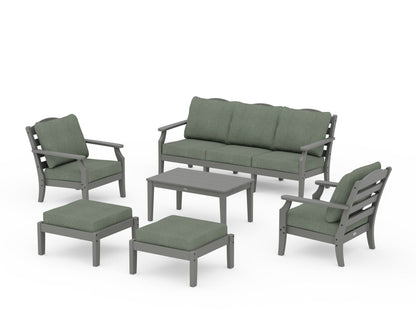 Draper James™ by  POLYWOOD® Savannah 6-Piece Lounge Sofa Set in Slate Grey / Cast Sage