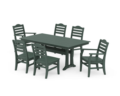 POLYWOOD® Savannah 7-Piece Farmhouse Dining Set with Trestle Legs in Green