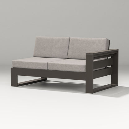 PW Designer Series Latitude Modular Right Arm Loveseat in Vintage Coffee / Weathered Tweed