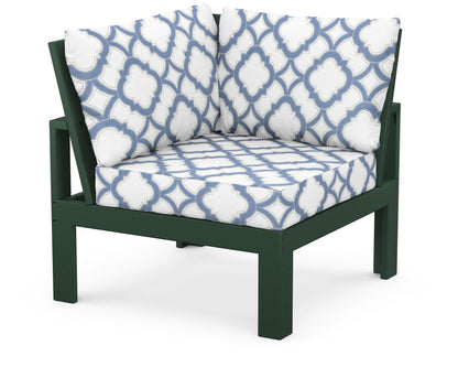 Unbranded Modular Corner Chair in Green / Trellis Sky Blue