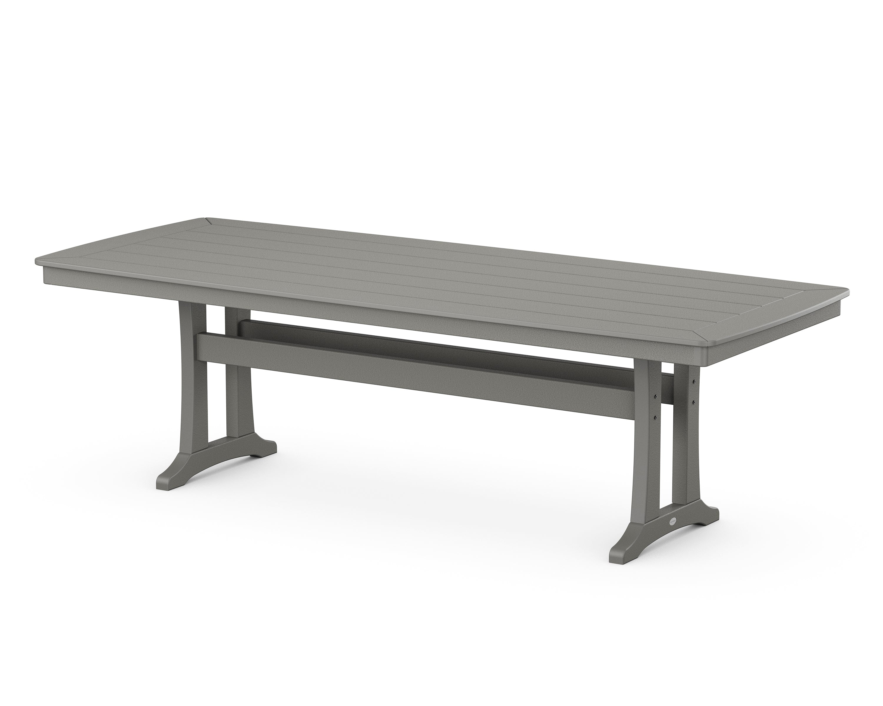 POLYWOOD® Nautical Trestle 39" x 97" Dining Table in Slate Grey