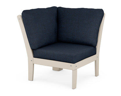 POLYWOOD® Braxton Modular Corner Chair in Sand / Marine Indigo