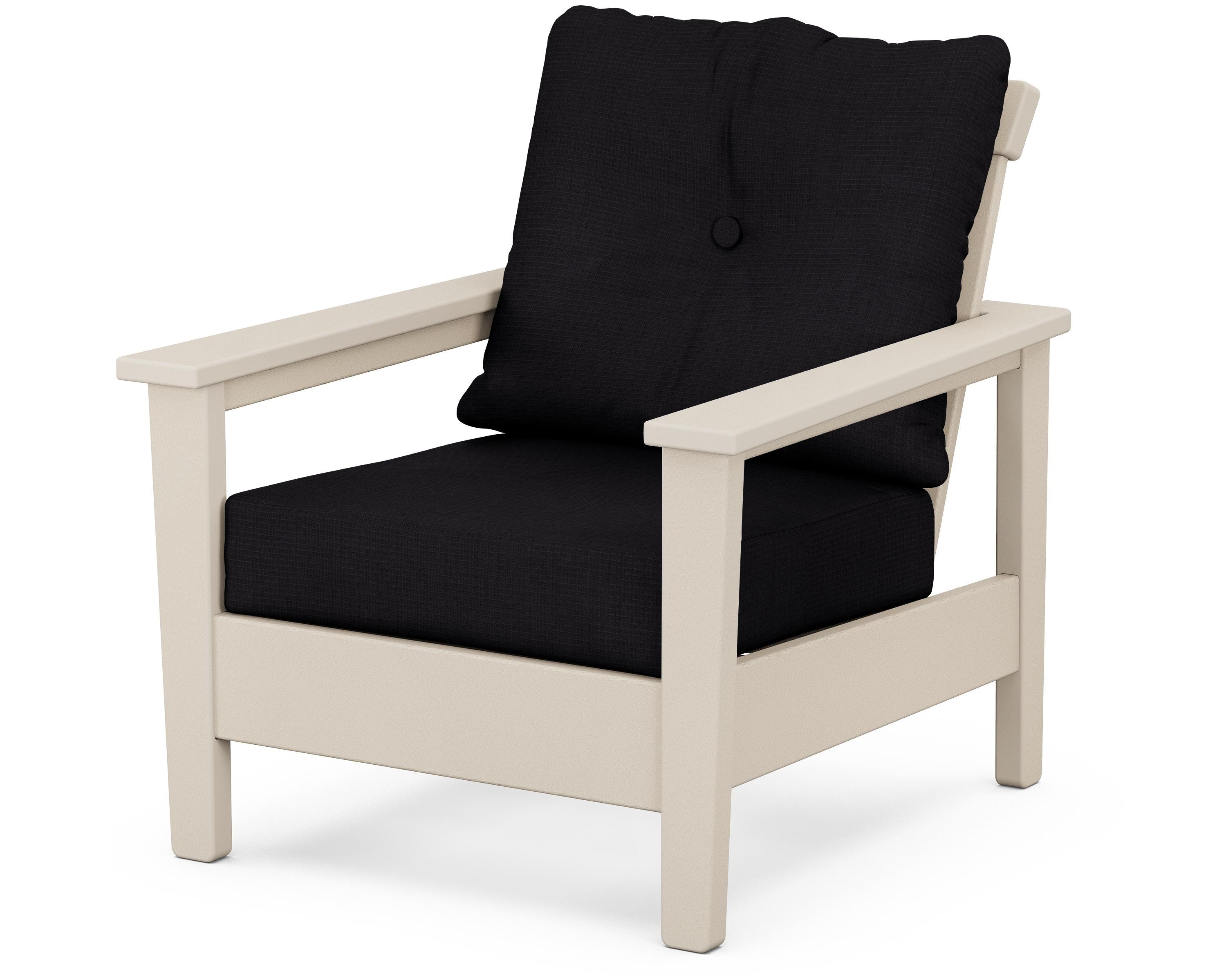 POLYWOOD® Prescott Deep Seating Chair in Sand / Midnight Linen