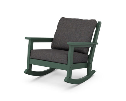 POLYWOOD® Chippendale Deep Seating Rocking Chair in Green / Ash Charcoal