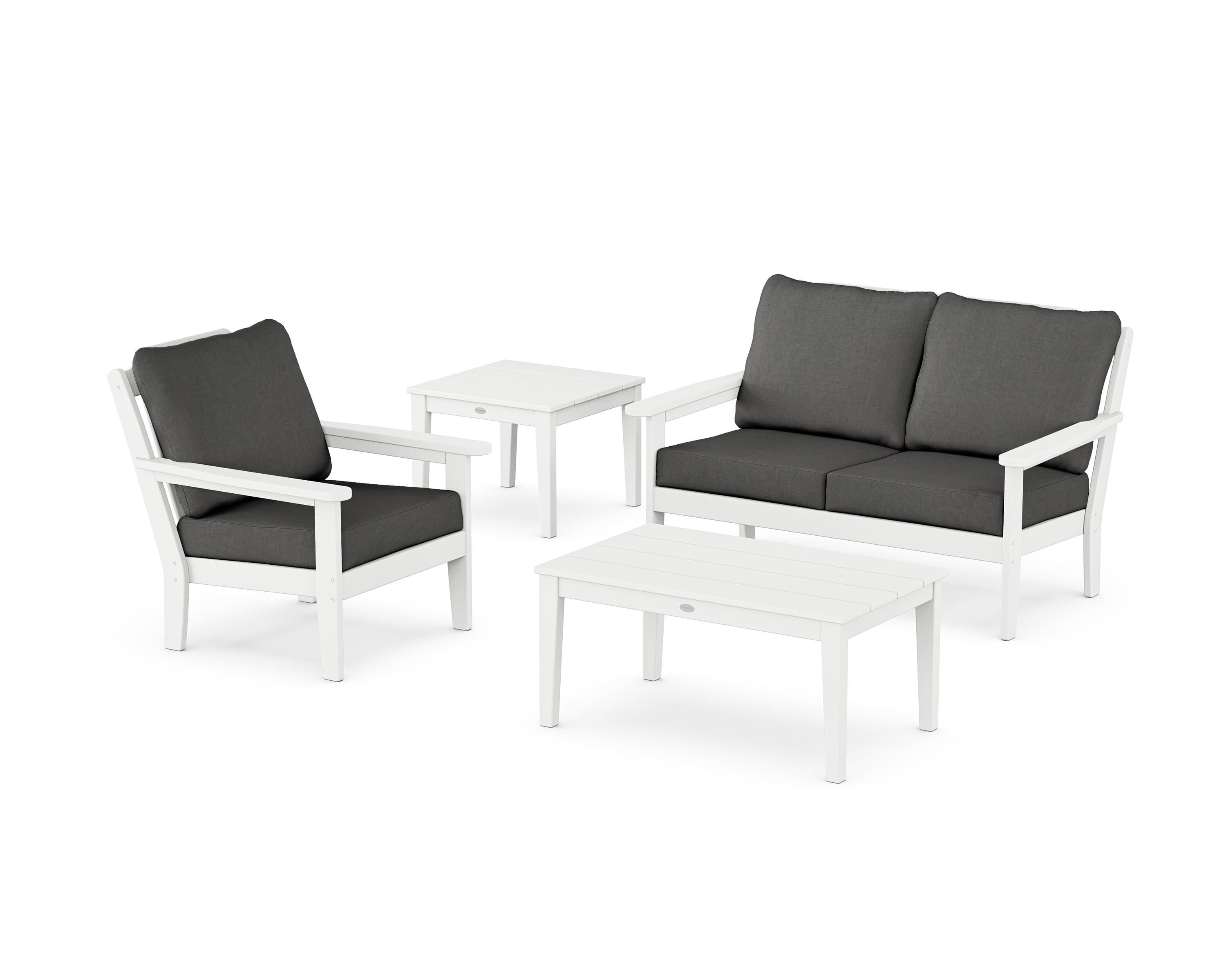 Country Living Wovendale 4-Piece Deep Seating Set in White / Spectrum Carbon