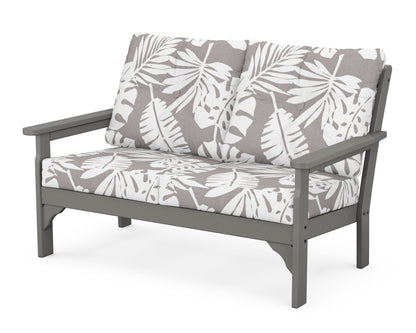 POLYWOOD® Vineyard Deep Seating Loveseat in Slate Grey / Leaf Grey Mist