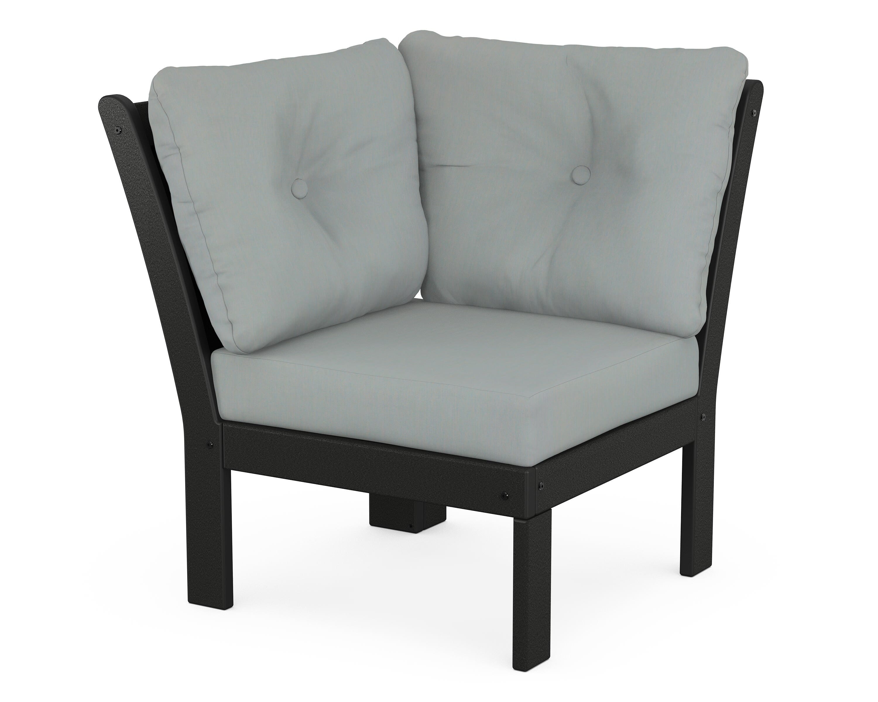 POLYWOOD® Vineyard Modular Corner Chair in Black / Spa