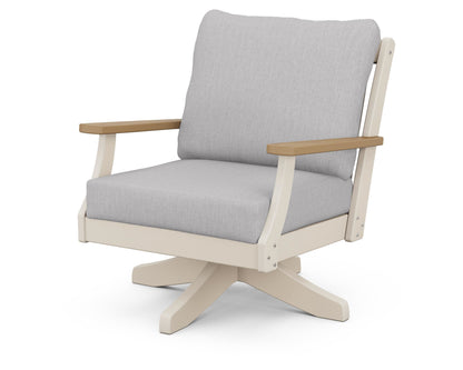 POLYWOOD® Braxton Deep Seating Swivel Chair in Sand / Natural / Granite