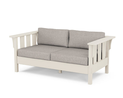 Martha Stewart by POLYWOOD® Acadia Deep Seating Loveseat in Sand / Weathered Tweed