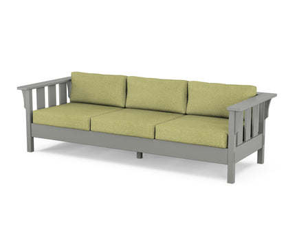 Martha Stewart by POLYWOOD® Acadia Deep Seating Sofa in Slate Grey / Chartreuse Boucle