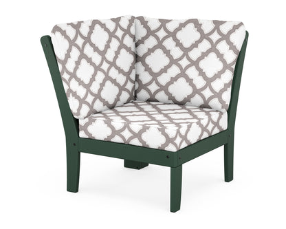 POLYWOOD® Braxton Modular Corner Chair in Green / Trellis Grey Mist