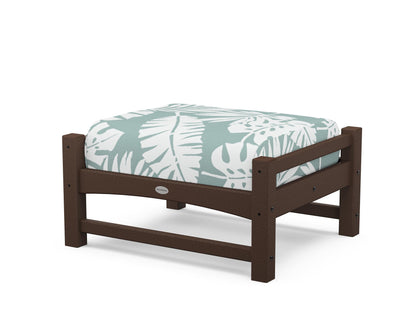 POLYWOOD® Club Ottoman in Mahogany / Leaf Glacier Spa