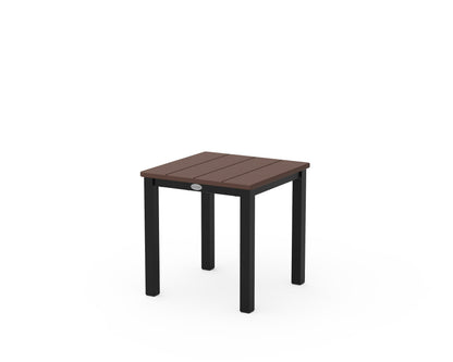 POLYWOOD® Main Street 18" Side Table in Black / Mahogany