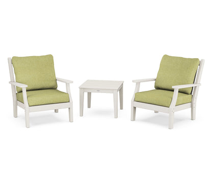 Country Living Wovendale 3-Piece Deep Seating Set in Sand / Chartreuse Boucle