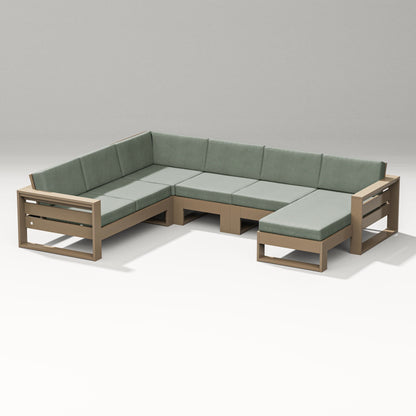 PW Designer Series Latitude Corner Sectional with Right Chaise in Vintage Sahara / Cast Sage