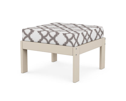 POLYWOOD® Vineyard Modular Ottoman in Sand / Trellis Grey Mist