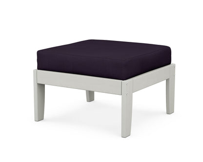 Unbranded Modular Ottoman - Classic in Vintage White / Navy Linen