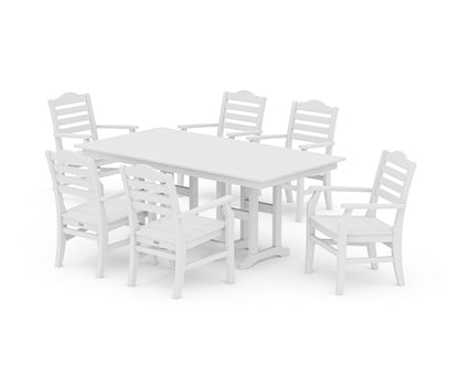 POLYWOOD® Savannah Arm Chair 7-Piece Farmhouse Dining Set in White