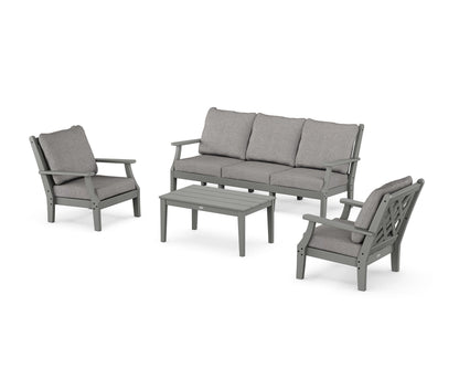 Country Living Wovendale 4-Piece Deep Seating Set with Sofa in Slate Grey / Grey Mist