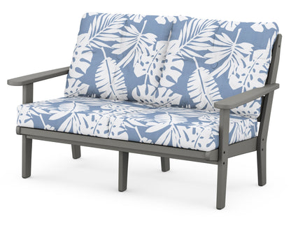 POLYWOOD® Lakeside Deep Seating Loveseat in Slate Grey / Leaf Sky Blue