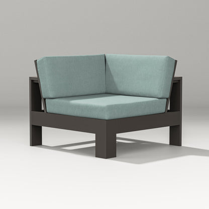 PW Designer Series Latitude Modular Corner Chair in Vintage Coffee / Glacier Spa