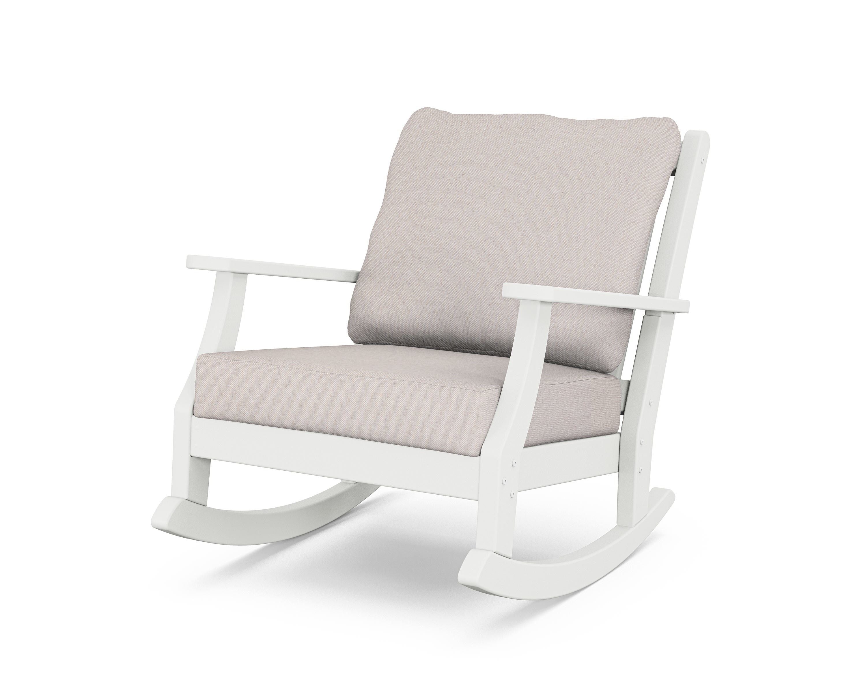 Country Living Wovendale Deep Seating Rocking Chair in White / Dune Burlap