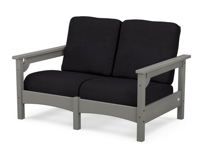 POLYWOOD® Club Loveseat in Slate Grey / Midnight Linen
