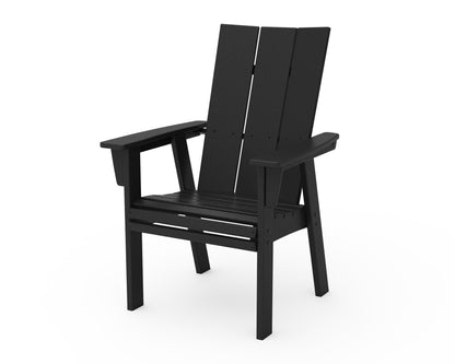 POLYWOOD® Modern Curveback Adirondack Dining Chair in Black