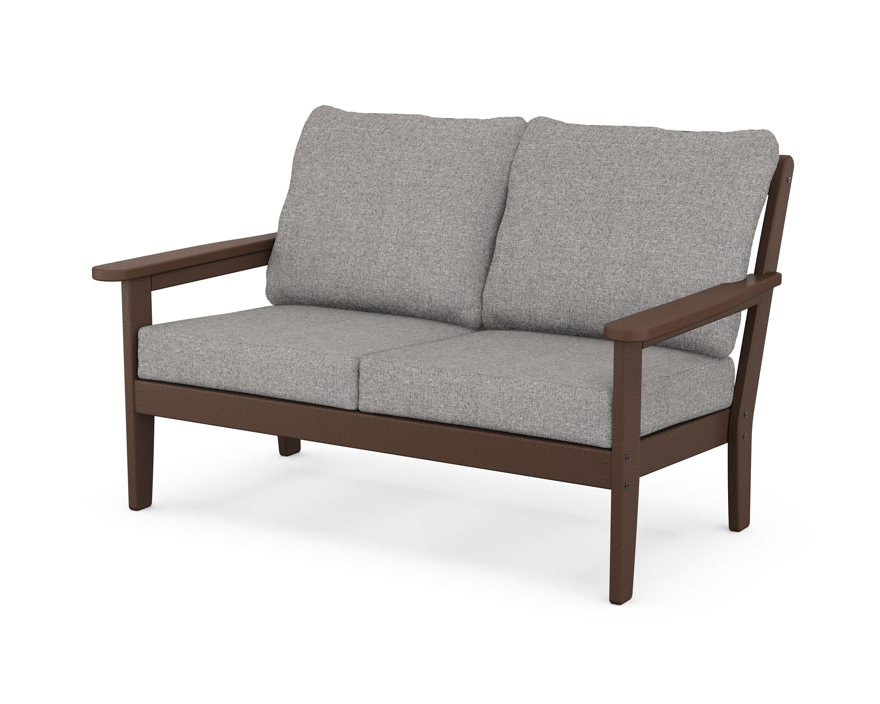 Country Living Cottage Deep Seating Loveseat in Mahogany / Grey Mist