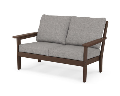 Country Living Cottage Deep Seating Loveseat in Mahogany / Grey Mist