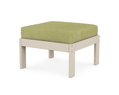 POLYWOOD® Vineyard Modular Ottoman in Sand / Chartreuse Boucle