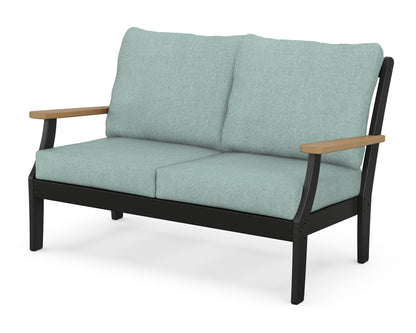 POLYWOOD® Braxton Deep Seating Loveseat in Black / Natural / Glacier Spa