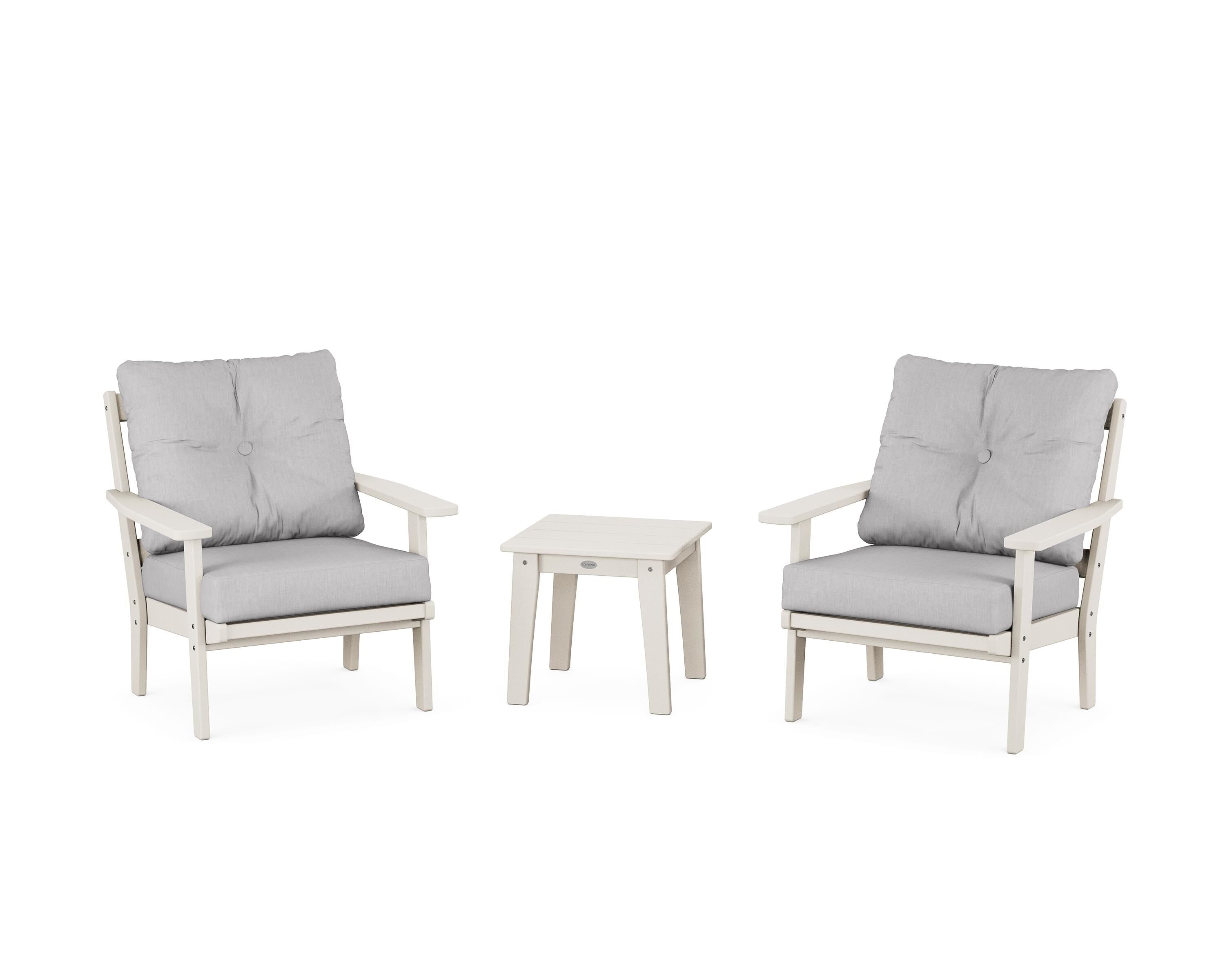 POLYWOOD® Prairie 3-Piece Deep Seating Set in Sand / Granite