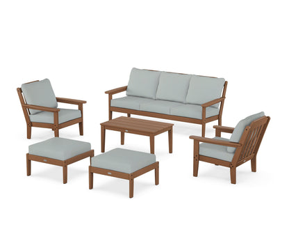 Country Living Cottage 6-Piece Lounge Sofa Set in Teak / Spa