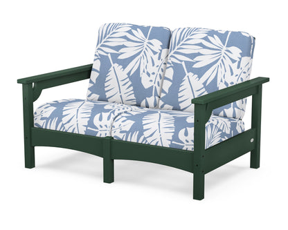 POLYWOOD® Club Loveseat in Green / Leaf Sky Blue