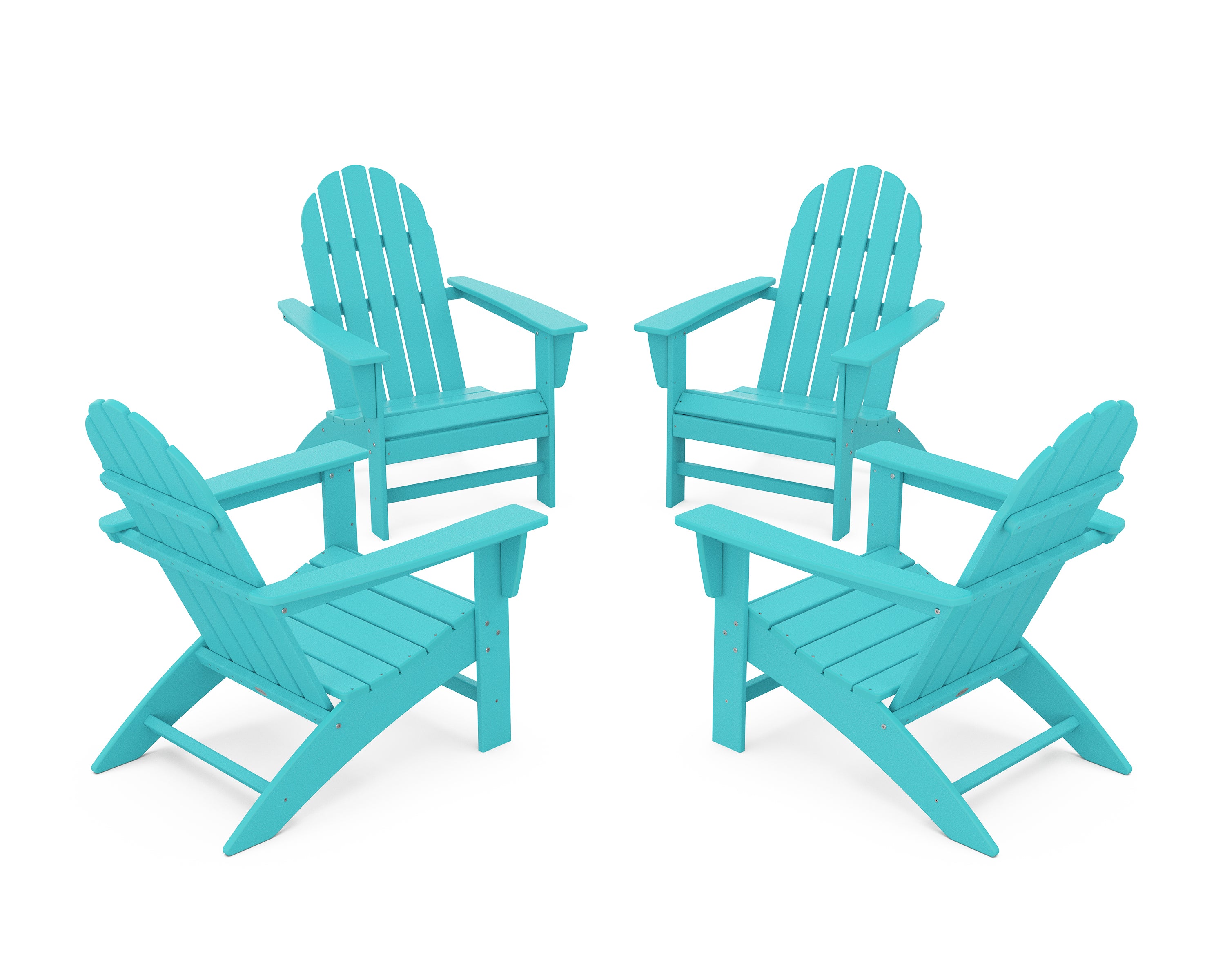 POLYWOOD® Vineyard 4-Piece Adirondack Conversation Set in Aruba