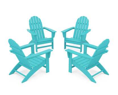 POLYWOOD® Vineyard 4-Piece Adirondack Conversation Set in Aruba