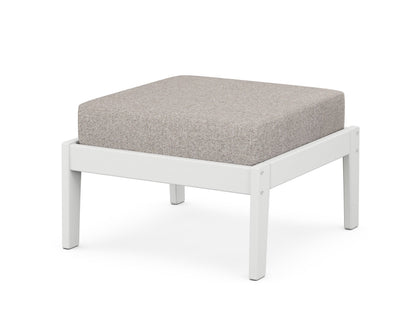 Unbranded Deep Seating Ottoman in White / Weathered Tweed