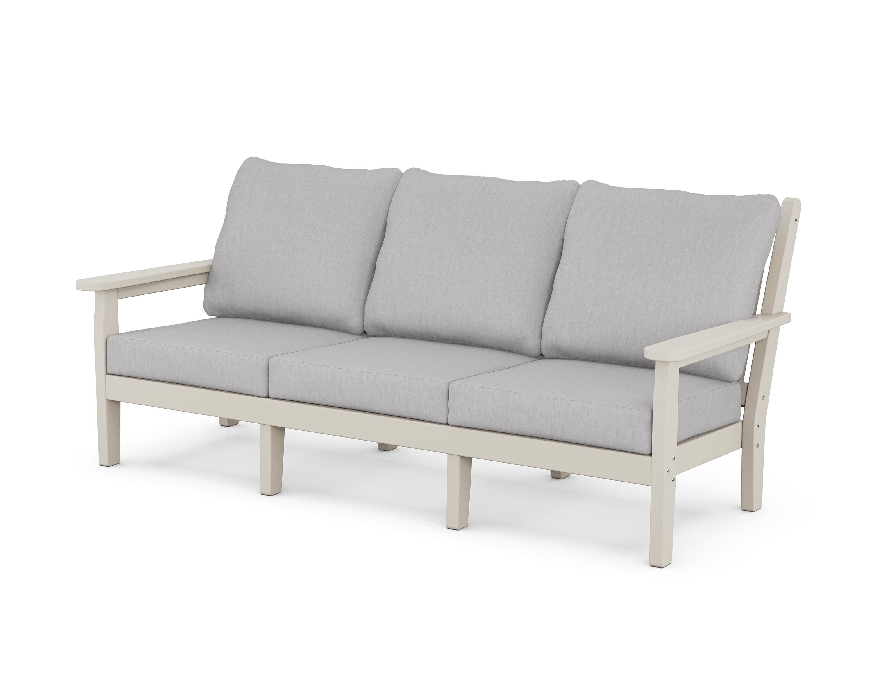 POLYWOOD® Chippendale Deep Seating Sofa in Sand / Granite