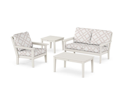 Country Living Wovendale 4-Piece Deep Seating Set in Sand / Trellis Dune Burlap