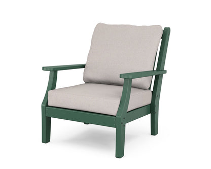 Country Living Wovendale Deep Seating Chair in Green / Dune Burlap