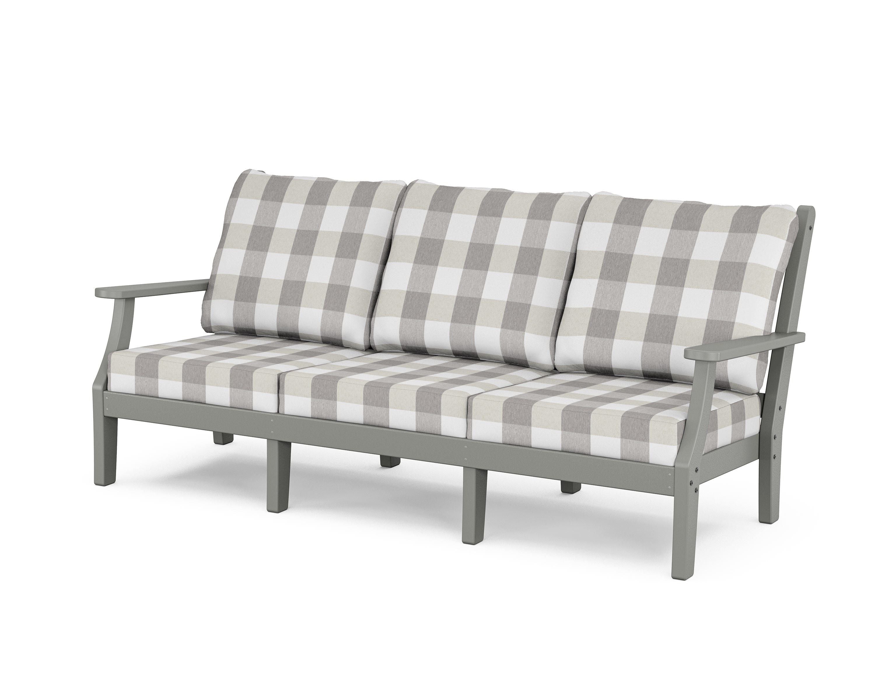 Country Living Wovendale Deep Seating Sofa in Slate Grey / Buffalo Plaid Grey Mist