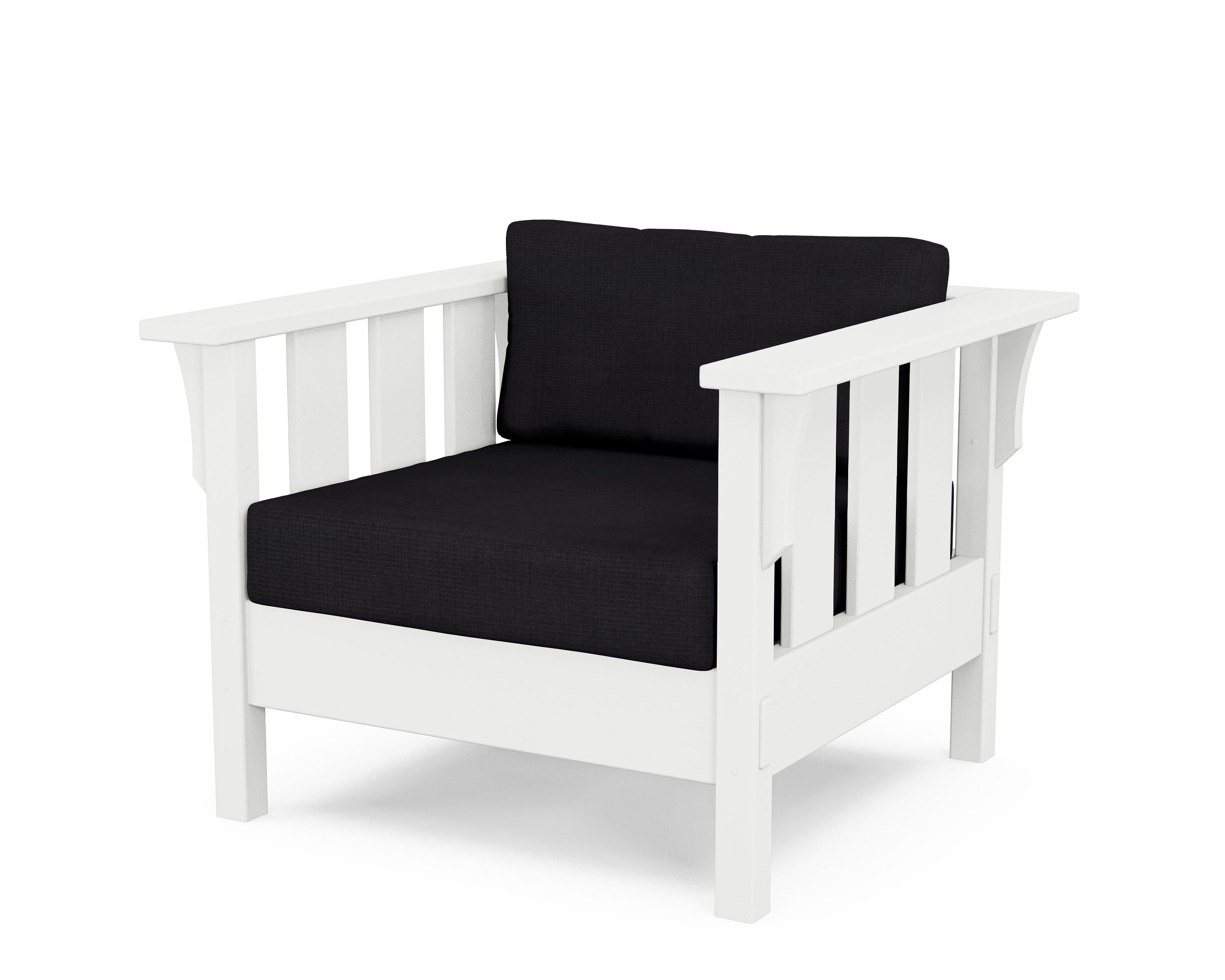 Martha Stewart by POLYWOOD® Acadia Deep Seating Chair in White / Midnight Linen