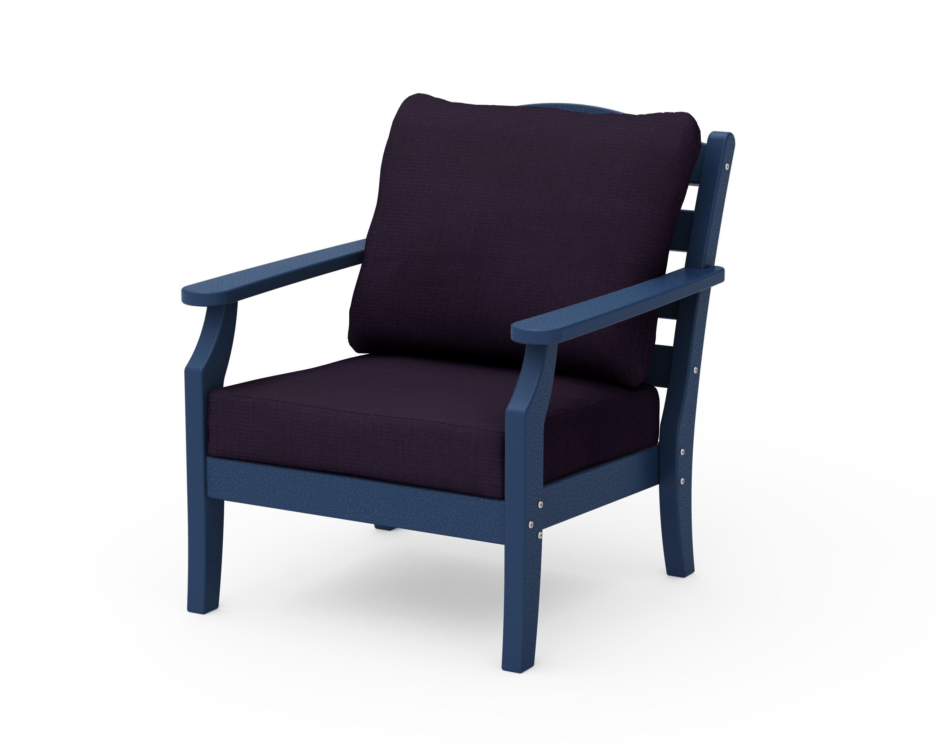 Draper James™ by  POLYWOOD® Savannah Deep Seating Chair in Navy / Navy Linen