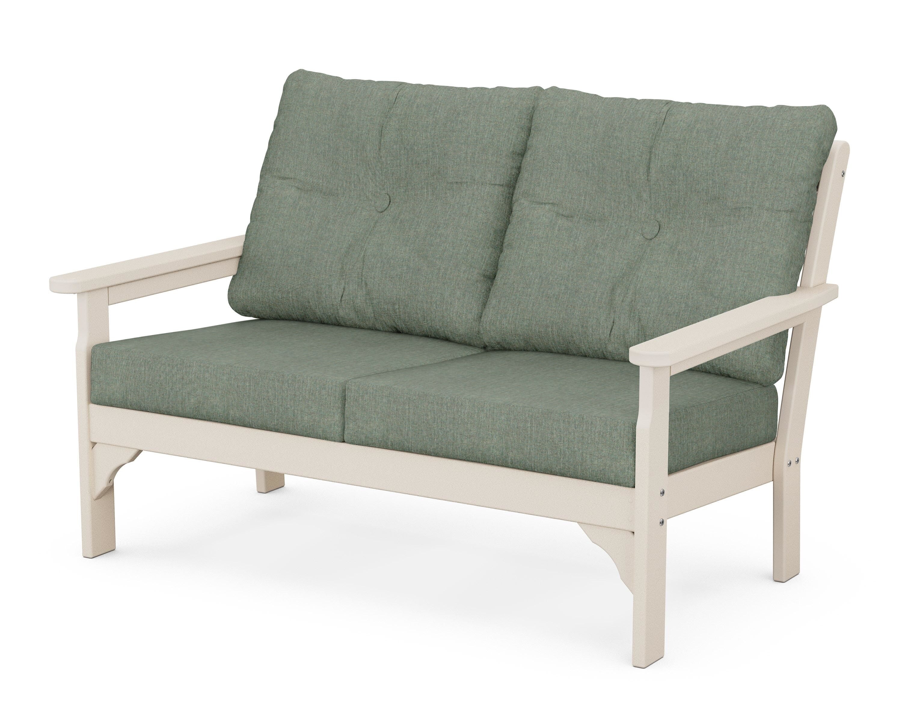 POLYWOOD® Vineyard Deep Seating Loveseat in Sand / Cast Sage