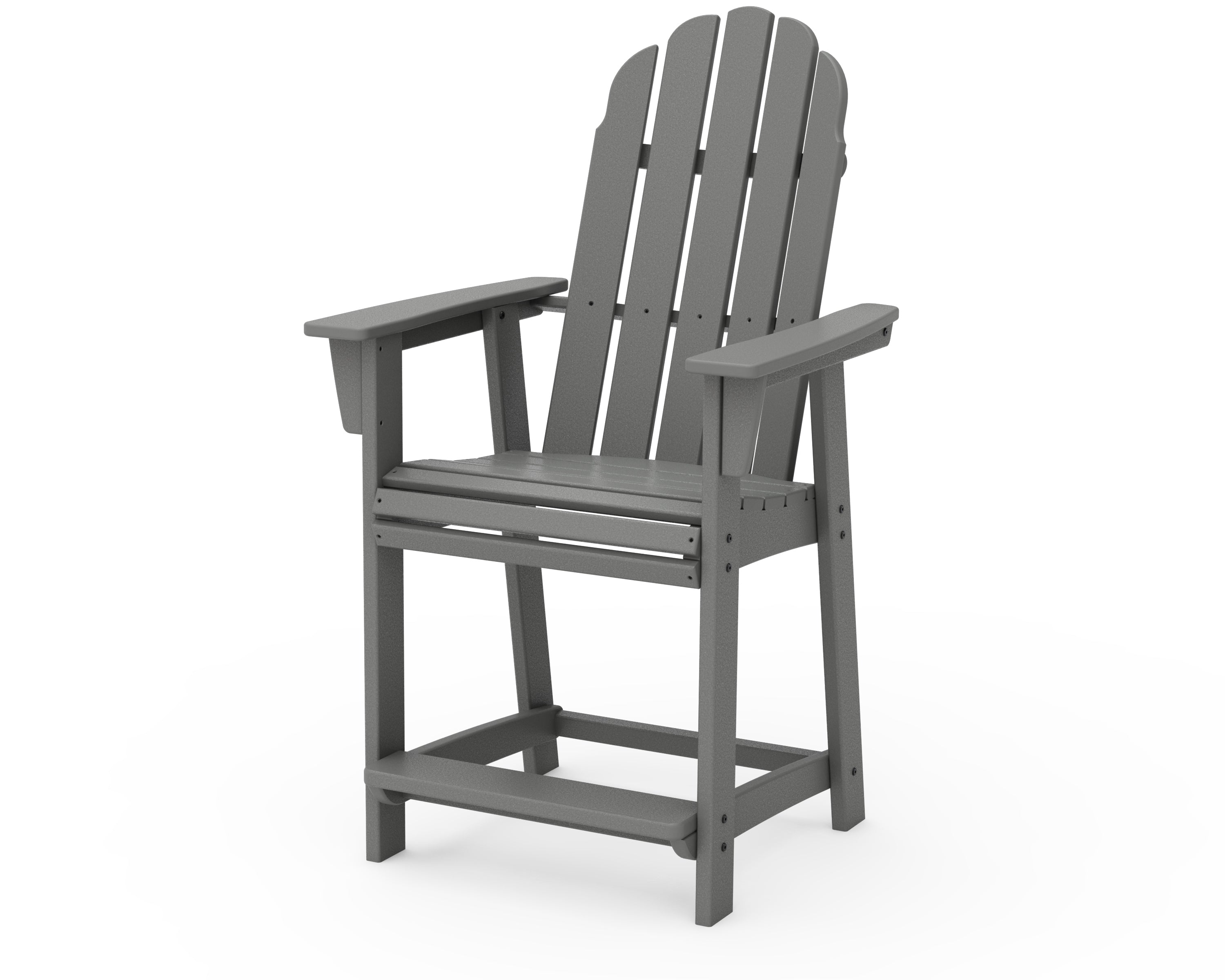 POLYWOOD® Vineyard Curveback Adirondack Counter Chair in Slate Grey