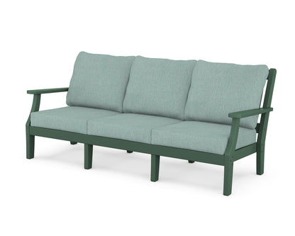 Martha Stewart by POLYWOOD® Chinoiserie Deep Seating Sofa in Green / Glacier Spa