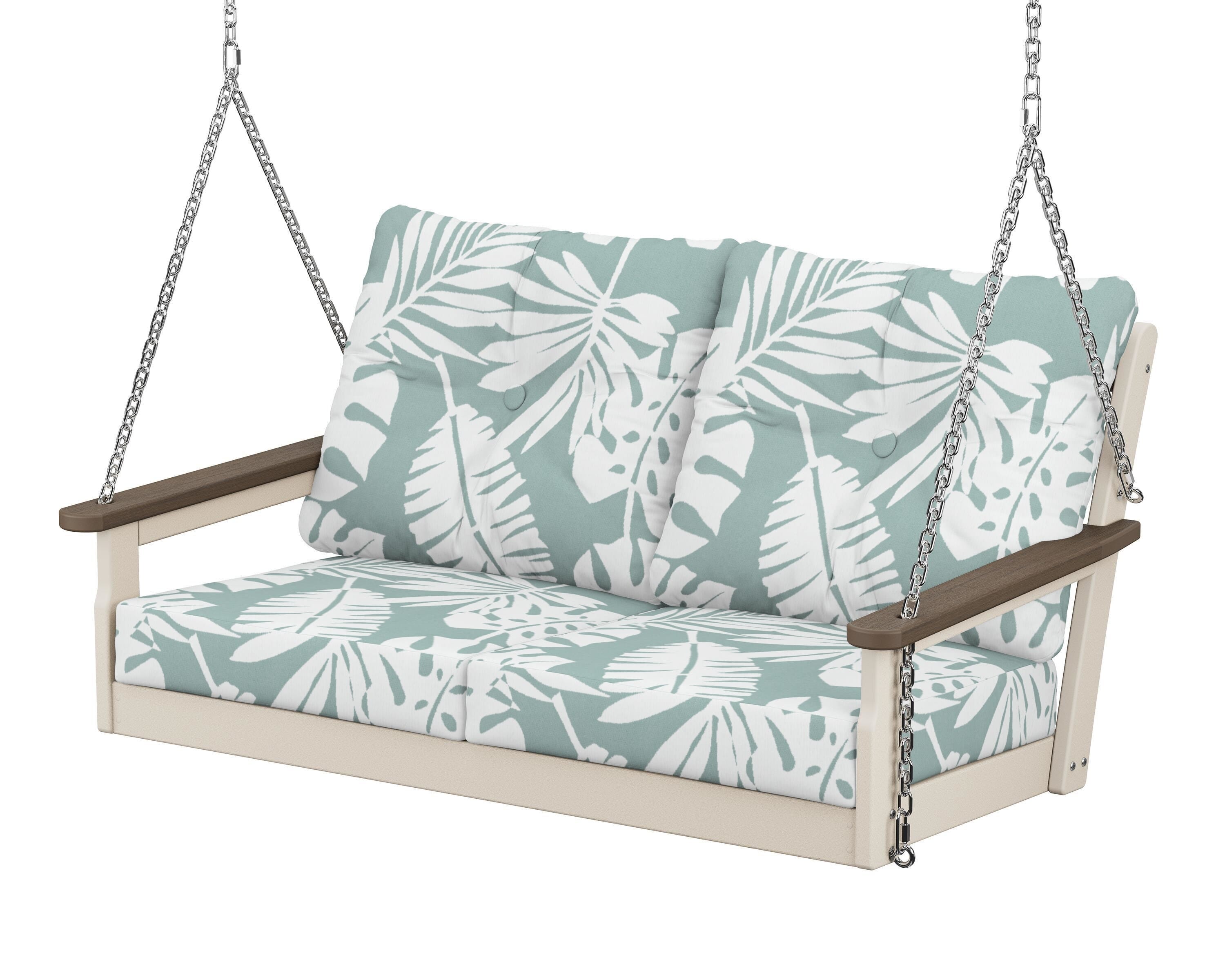 POLYWOOD® Vineyard Deep Seating Swing in Sand / Kona / Leaf Glacier Spa
