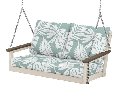 POLYWOOD® Vineyard Deep Seating Swing in Sand / Kona / Leaf Glacier Spa